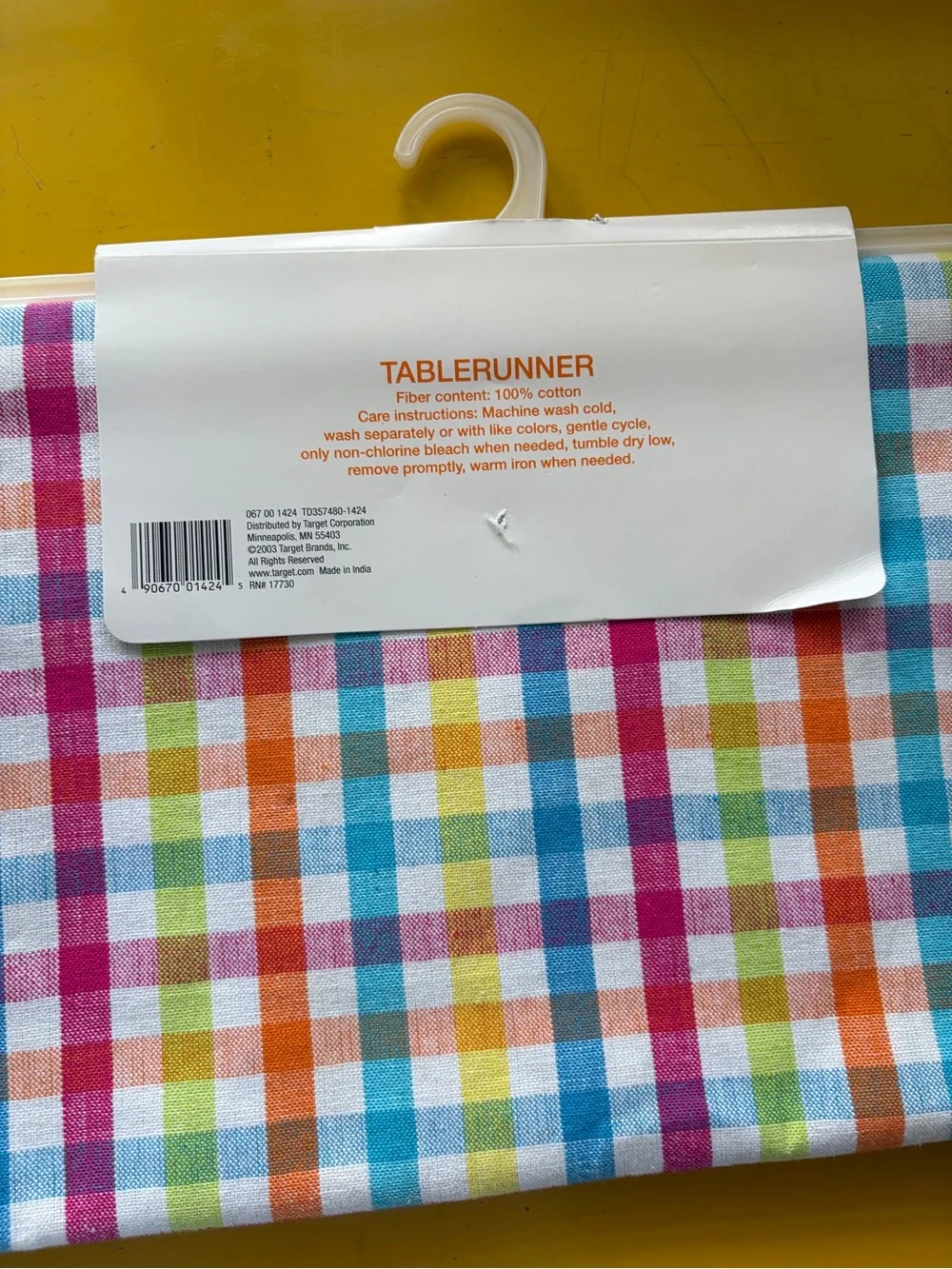 Summerville Multicolor Gingham Table Runner
